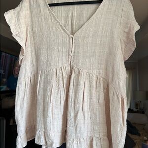 Cream Linen Women's Top